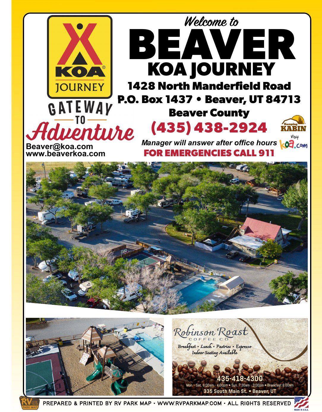 Beaver KOA Journey guide cover, Beaver, Utah