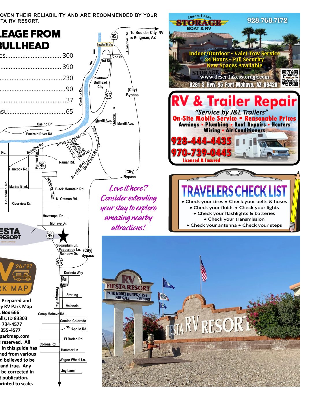 Fiesta RV Resort guide, inside right page